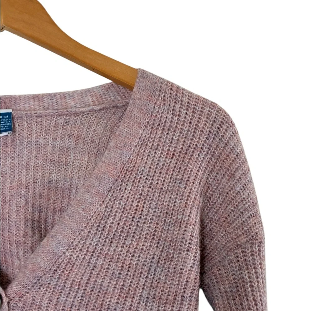 Old Navy | Pink knit wool blend cropped button front chunky cardigan